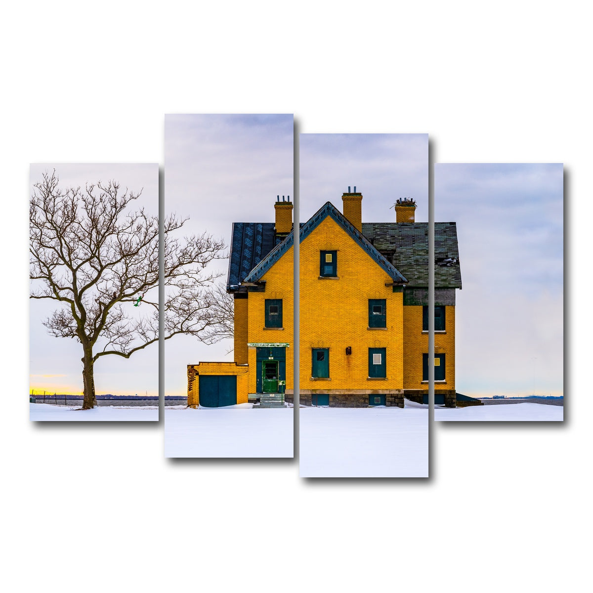 AUTO-MOCKUP WHITE | Officer's Row Yellow House | 4 Piece | Gallery Wrap Canvas | group=4_short