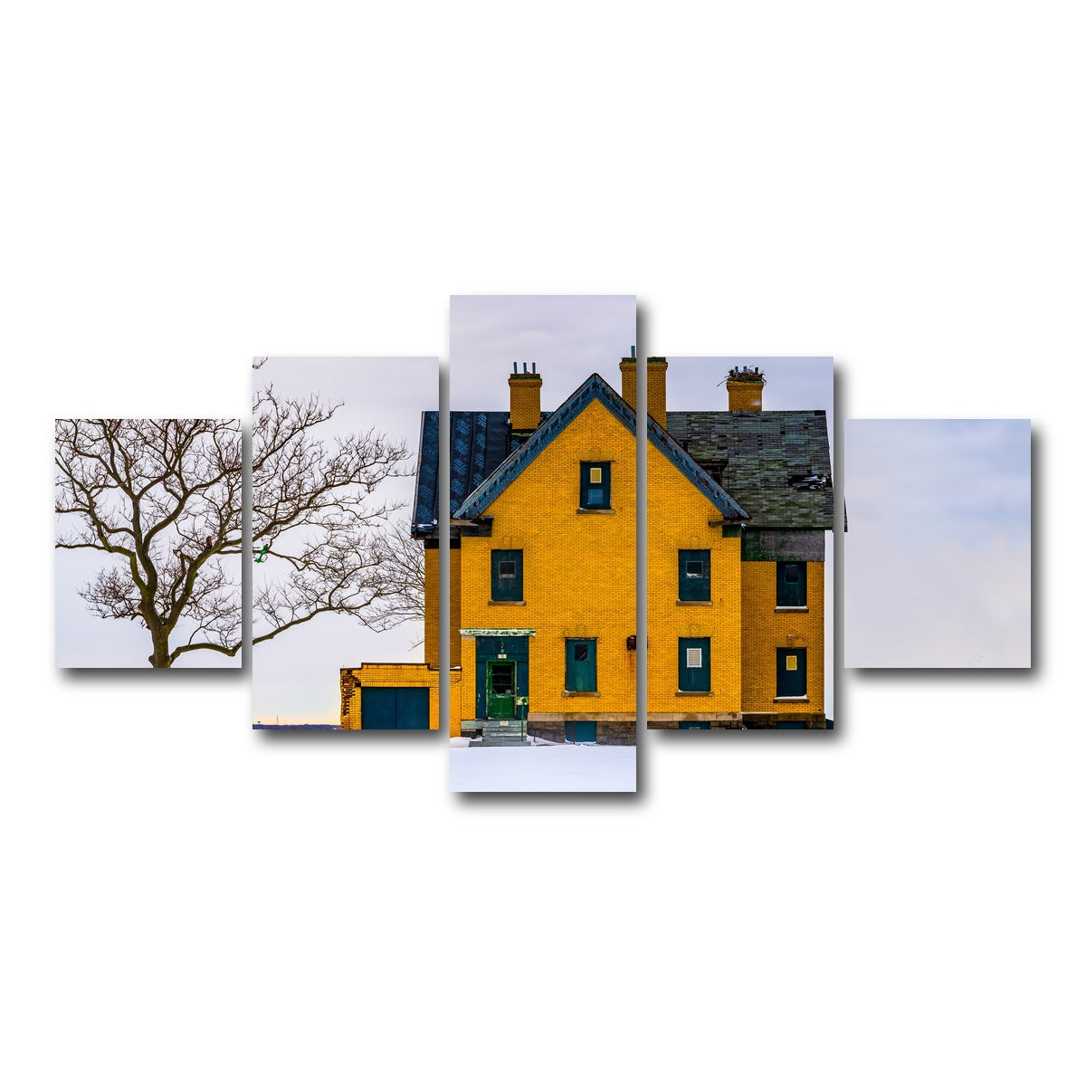 AUTO-MOCKUP WHITE | Officer's Row Yellow House | 5 Piece | Gallery Wrap Canvas | group=5_short
