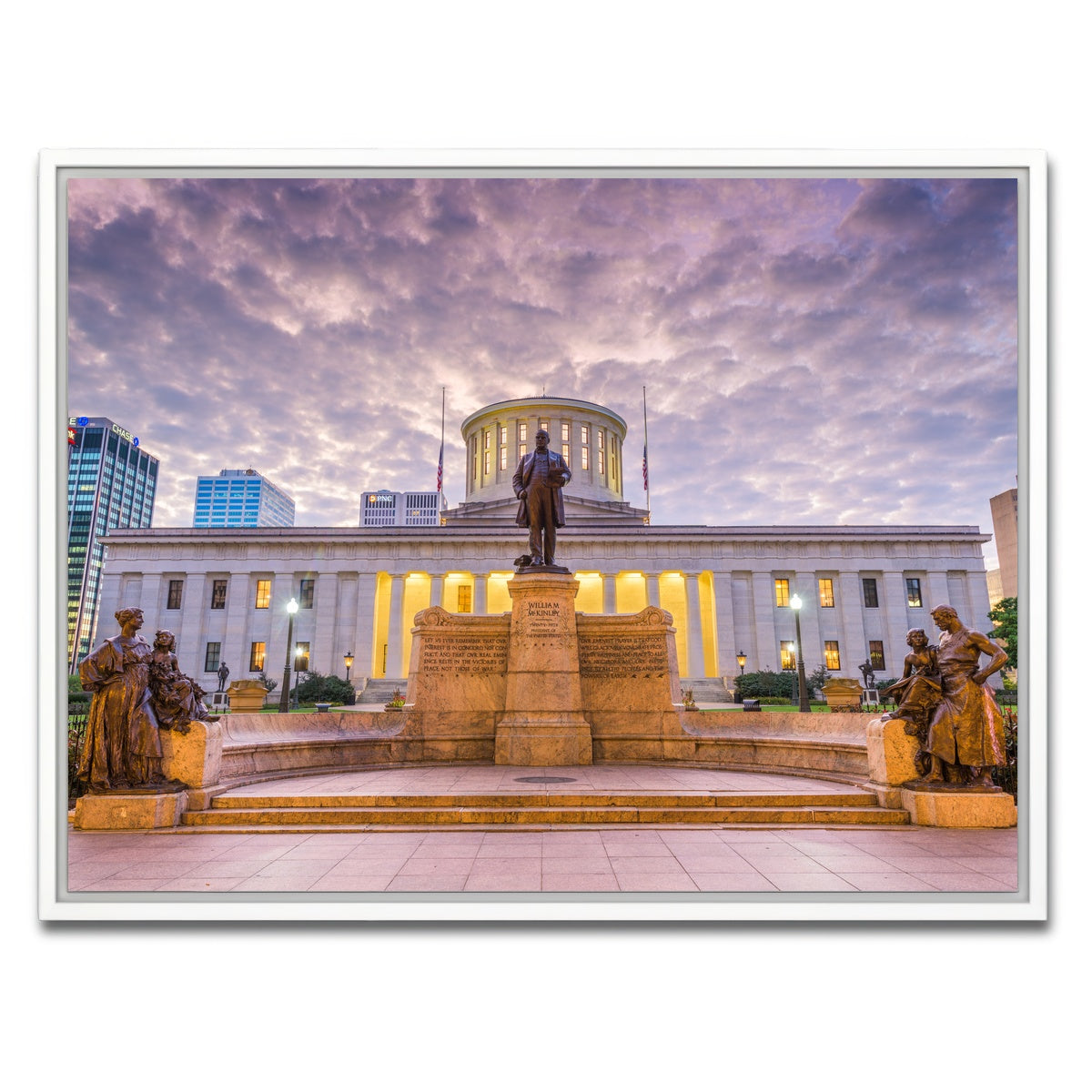 AUTO-MOCKUP WHITE | Ohio Statehouse | 1 Piece | White Framed Canvas | group=4x3