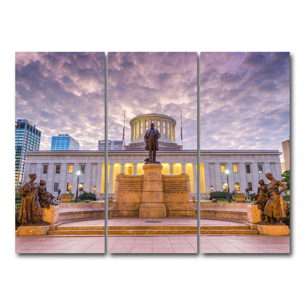 AUTO-MOCKUP WHITE | Ohio Statehouse | 3 Piece | Gallery Wrap Canvas | group=8x18