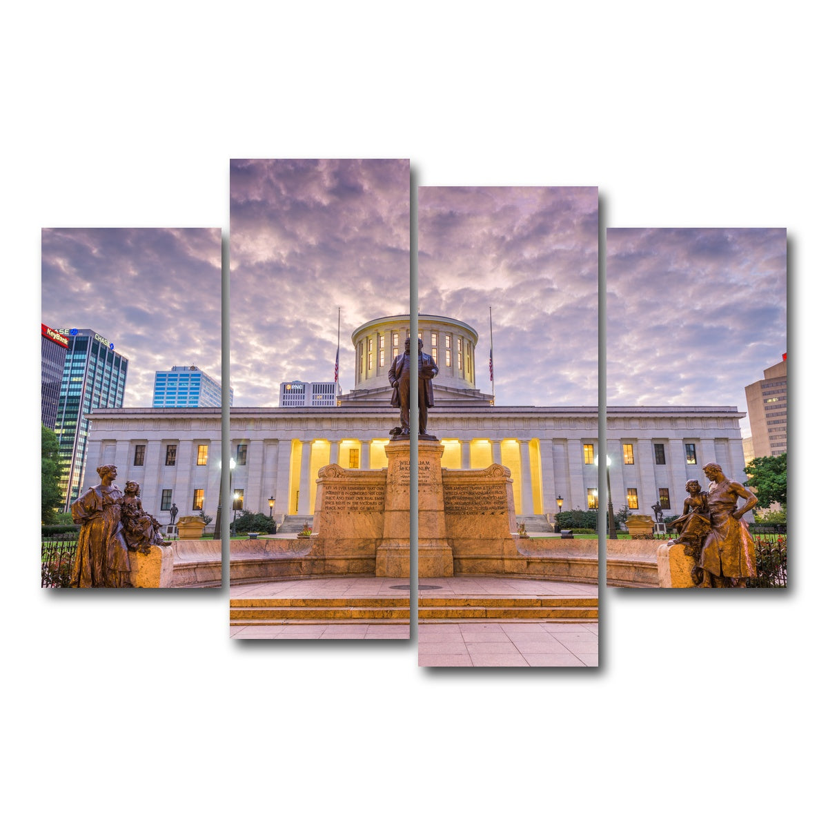 AUTO-MOCKUP WHITE | Ohio Statehouse | 4 Piece | Gallery Wrap Canvas | group=4_short