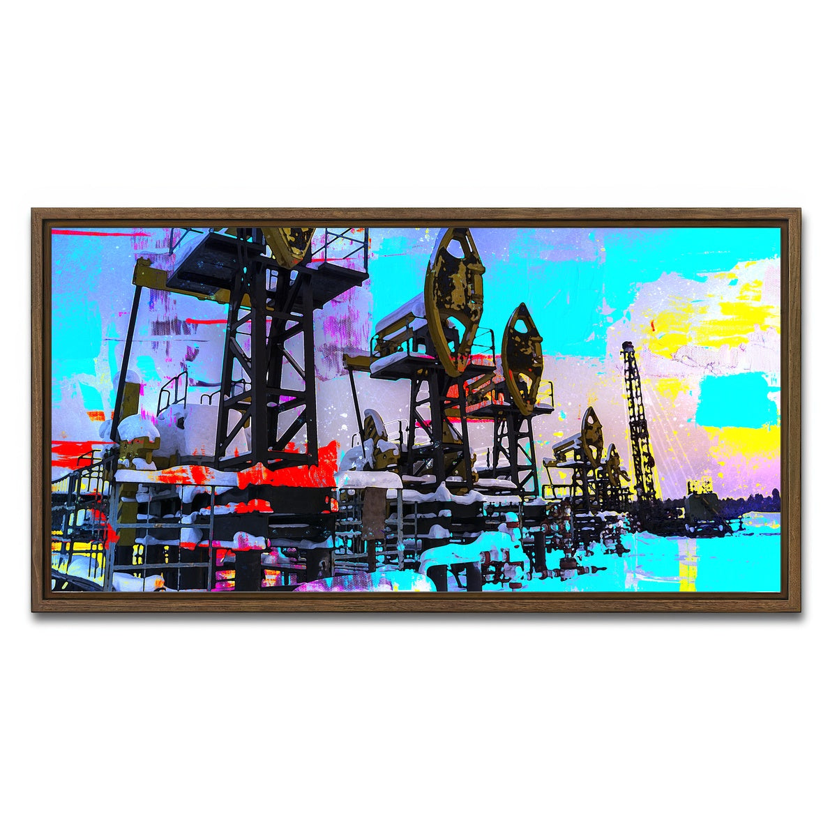 AUTO-MOCKUP WHITE | Oil Field | 1 Piece | Walnut Framed Canvas | group=2x1
