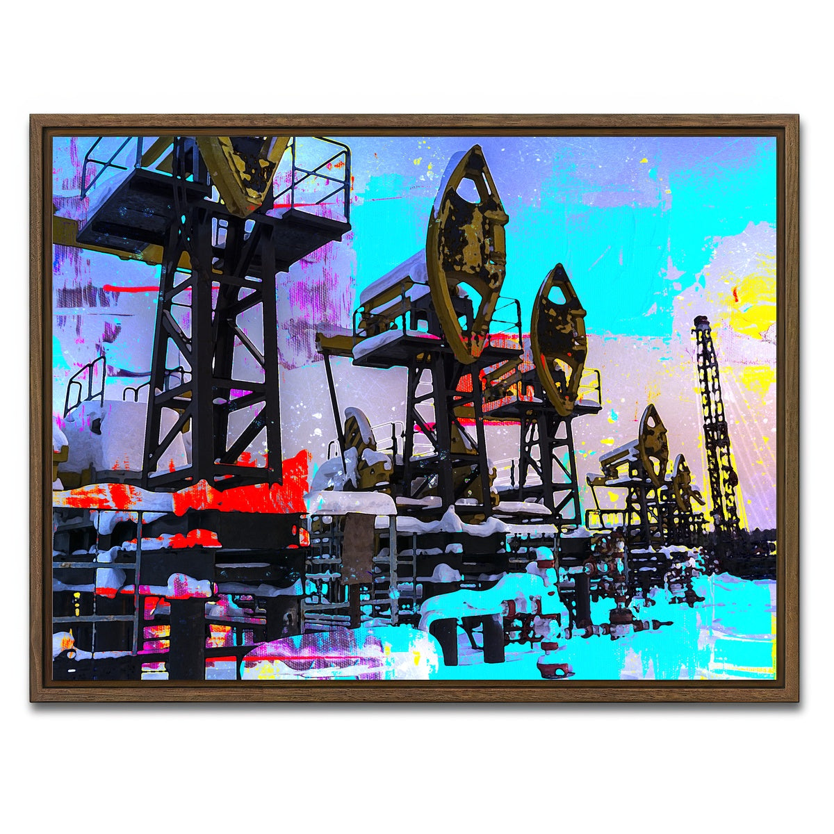 AUTO-MOCKUP WHITE | Oil Field | 1 Piece | Walnut Framed Canvas | group=4x3