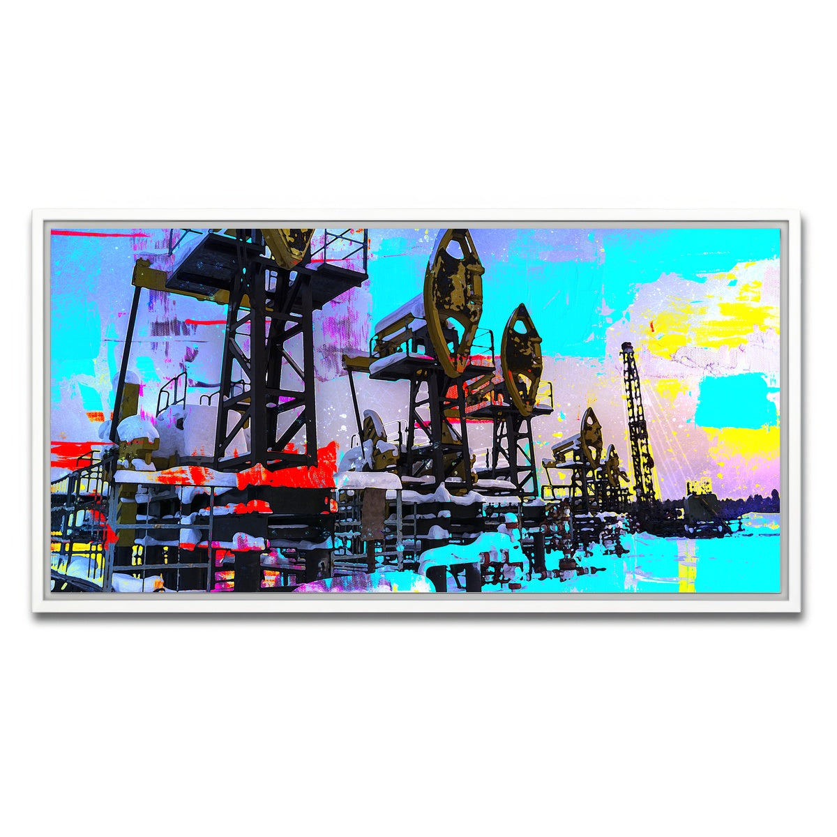 AUTO-MOCKUP WHITE | Oil Field | 1 Piece | White Framed Canvas | group=2x1