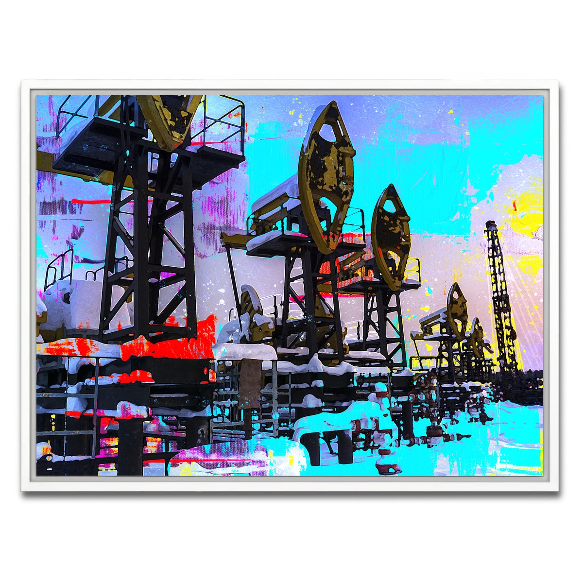 AUTO-MOCKUP WHITE | Oil Field | 1 Piece | White Framed Canvas | group=4x3