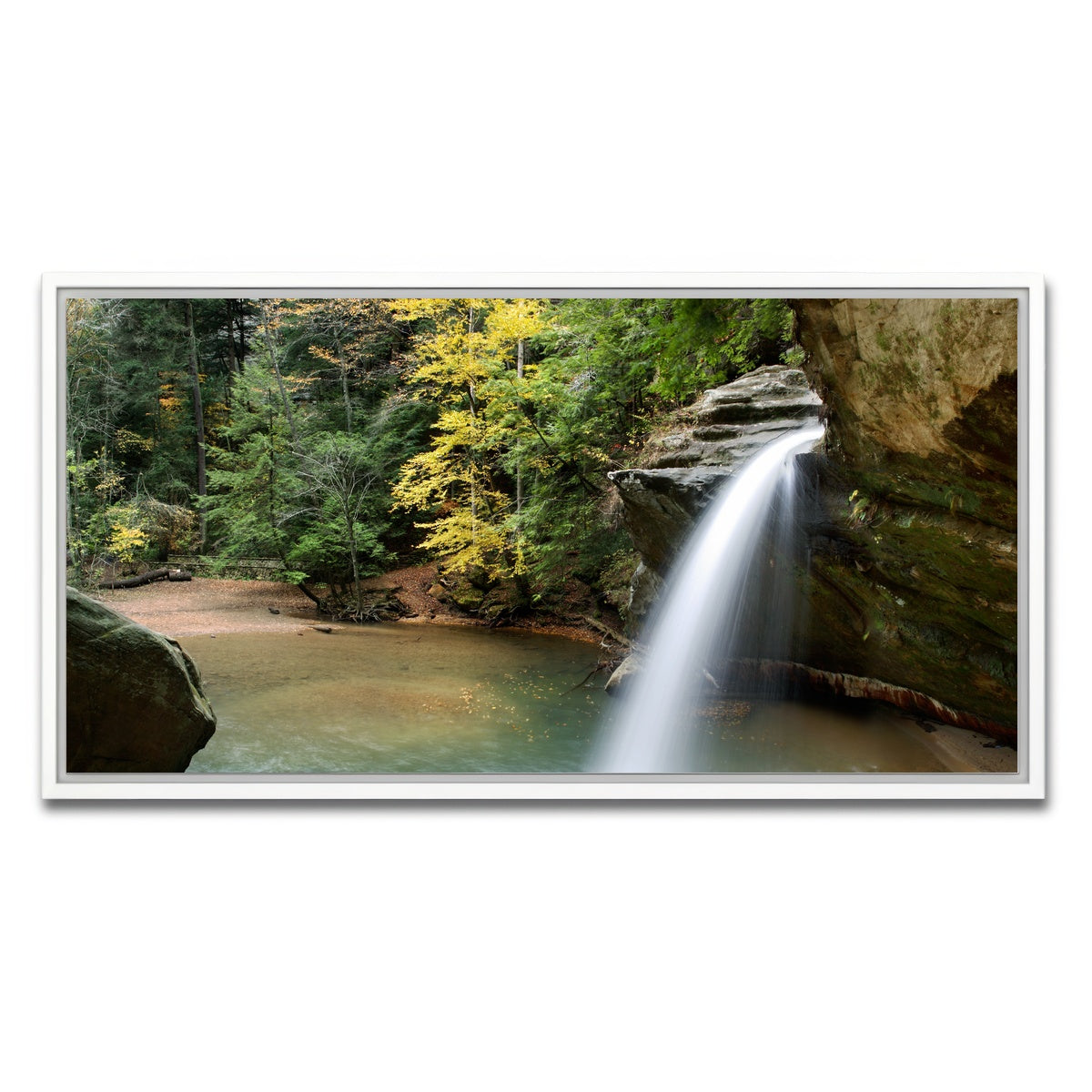 AUTO-MOCKUP WHITE | Old Man's Cave Lower Falls | 1 Piece | White Framed Canvas | group=2x1