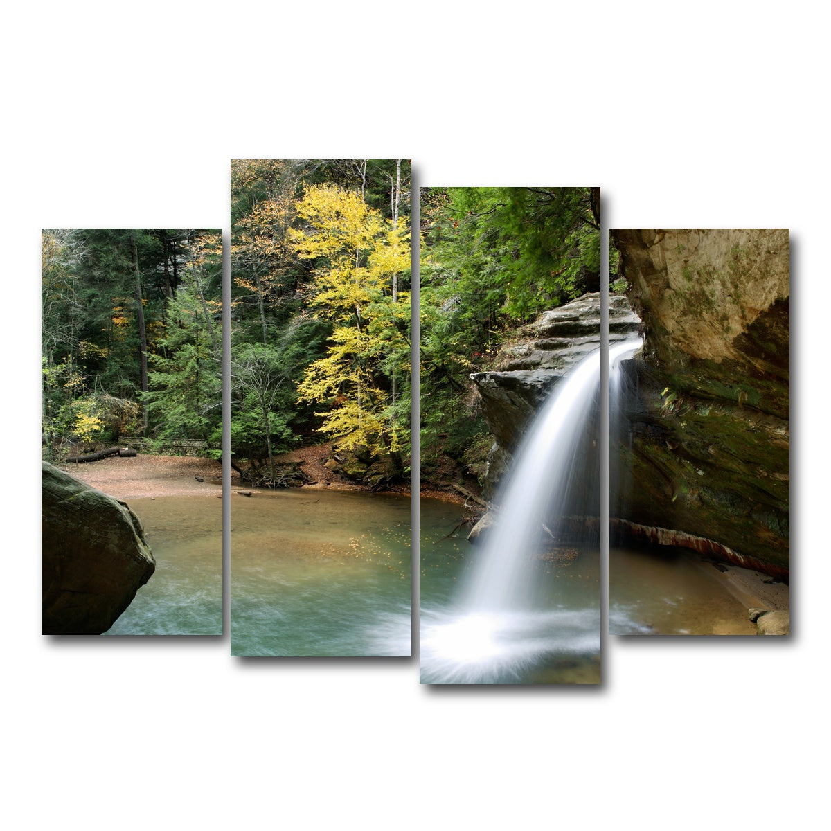 AUTO-MOCKUP WHITE | Old Man's Cave Lower Falls | 4 Piece | Gallery Wrap Canvas | group=4_normal