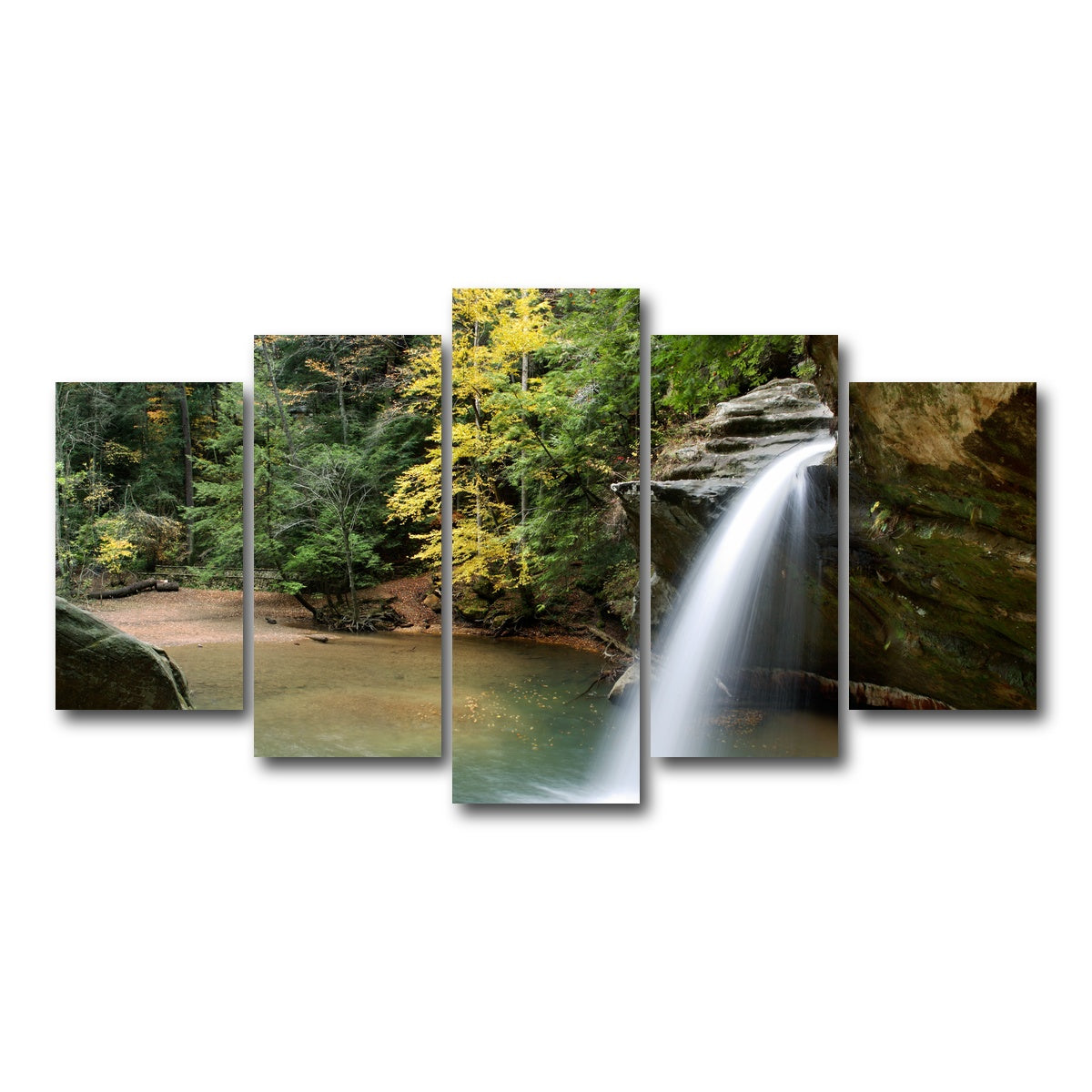 AUTO-MOCKUP WHITE | Old Man's Cave Lower Falls | 5 Piece | Gallery Wrap Canvas | group=5_normal