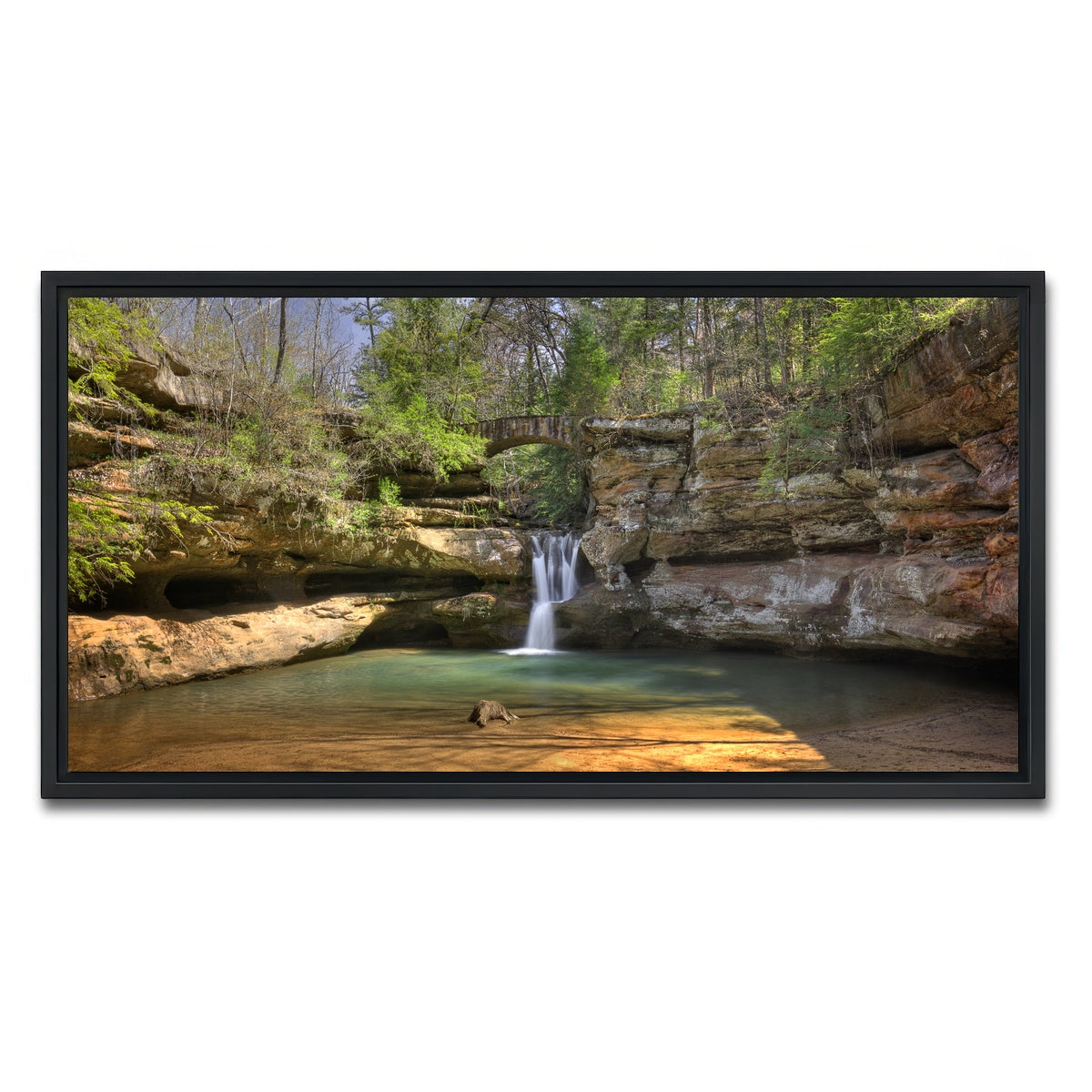 AUTO-MOCKUP WHITE | Old Man's Cave Upper Falls | 1 Piece | Black Framed Canvas | group=2x1
