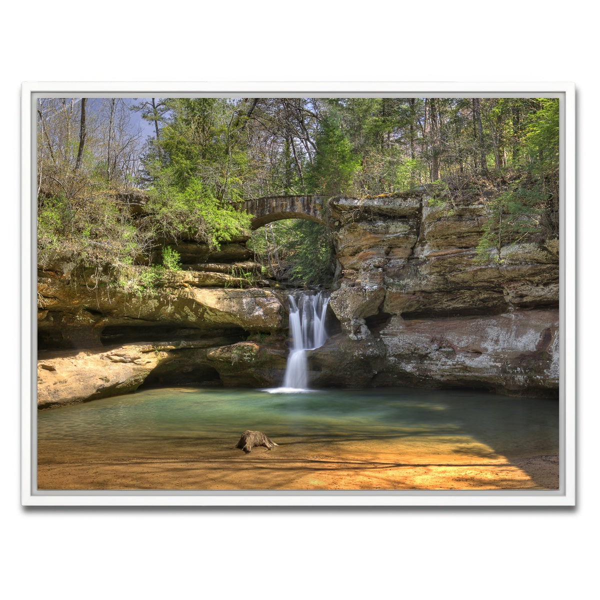 AUTO-MOCKUP WHITE | Old Man's Cave Upper Falls | 1 Piece | White Framed Canvas | group=4x3
