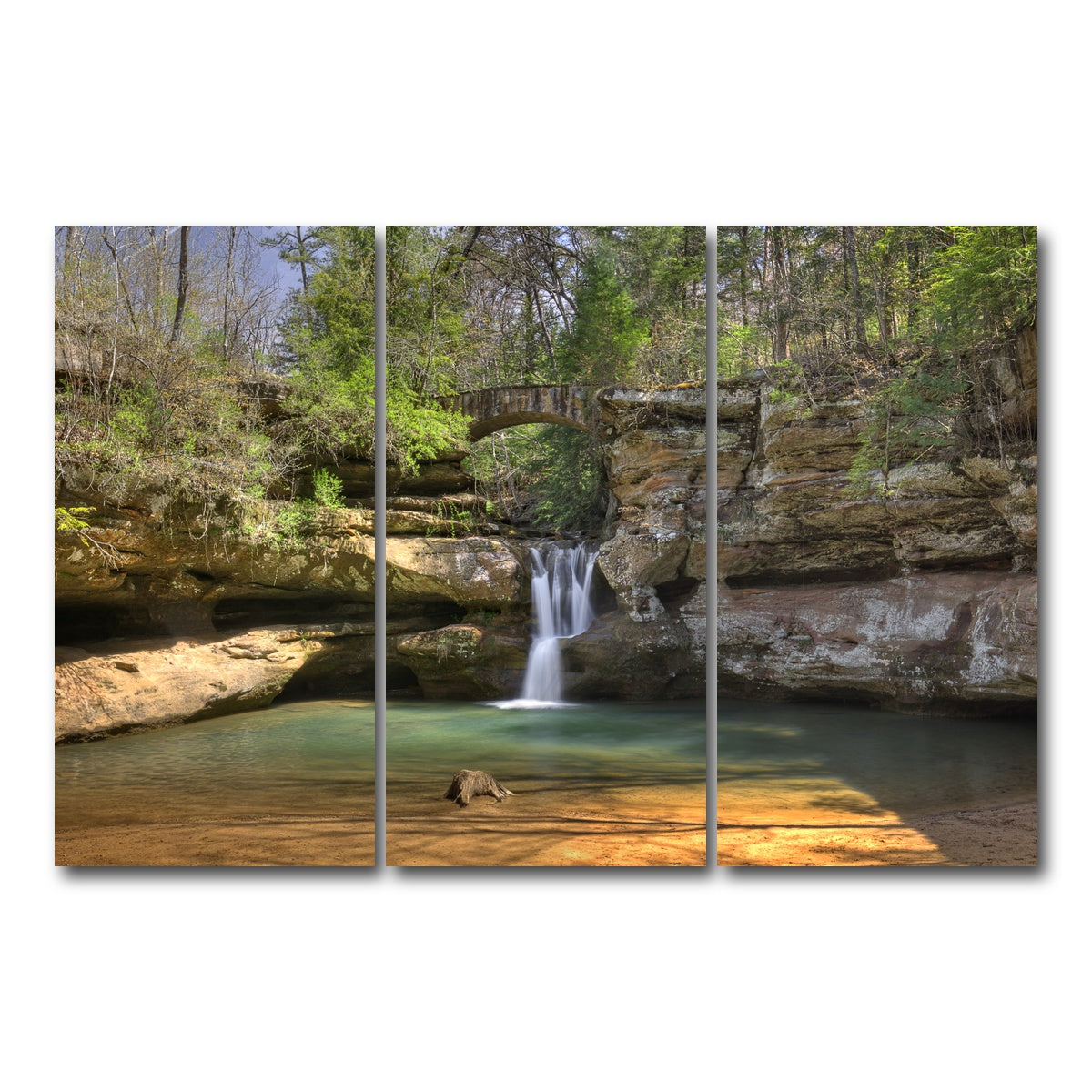 AUTO-MOCKUP WHITE | Old Man's Cave Upper Falls | 3 Piece | Gallery Wrap Canvas | group=12x24