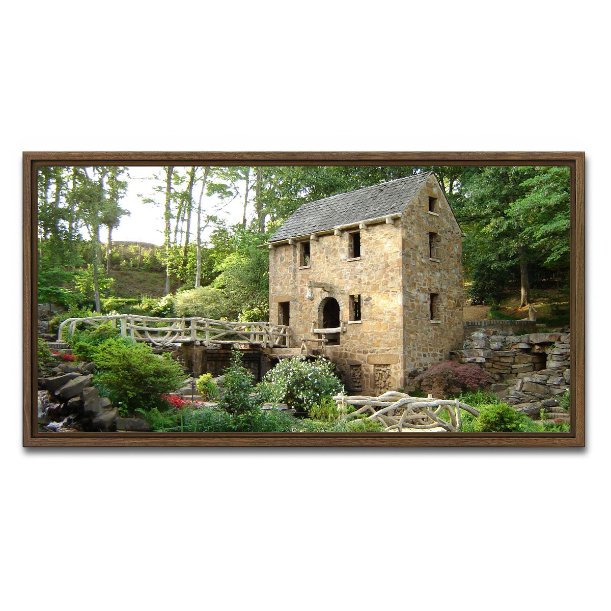 AUTO-MOCKUP WHITE | Old Mill Canvas | 1 Piece | Walnut Framed Canvas | group=2x1