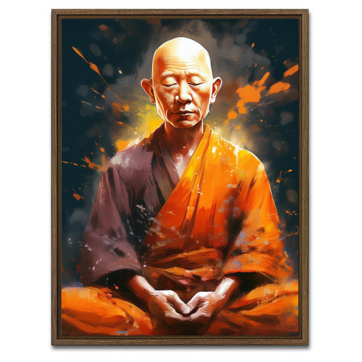 AUTO-MOCKUP WHITE | Old Monk | 1 Piece | Walnut Framed Canvas | group=3x4