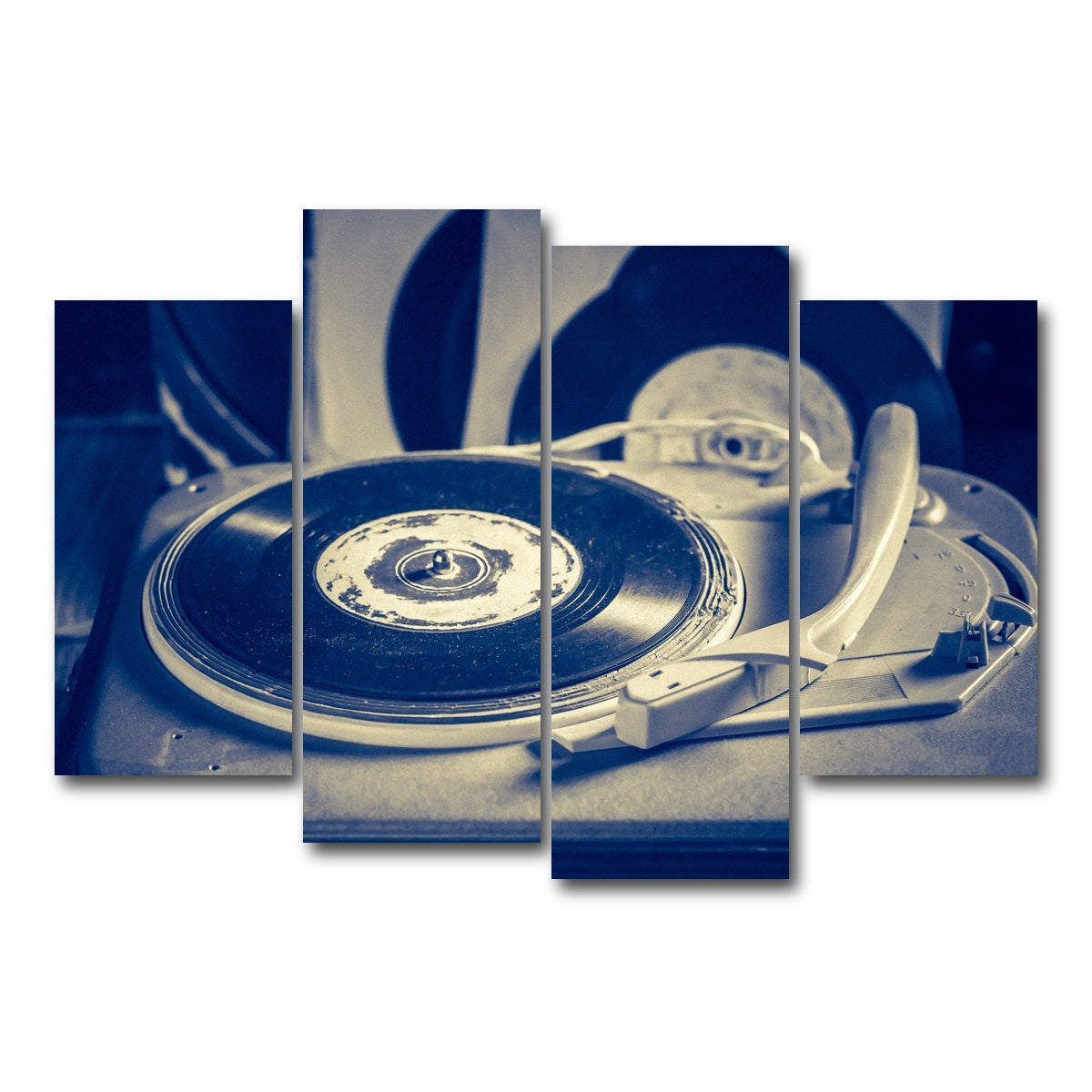 AUTO-MOCKUP WHITE | Old Record Player | 4 Piece | Gallery Wrap Canvas | group=4_short