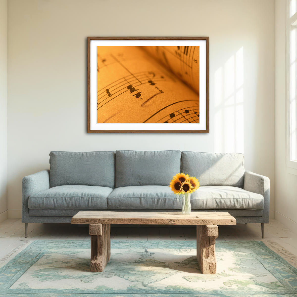 AUTO-MOCKUP ROOM | Old Sheet Music Wall Art