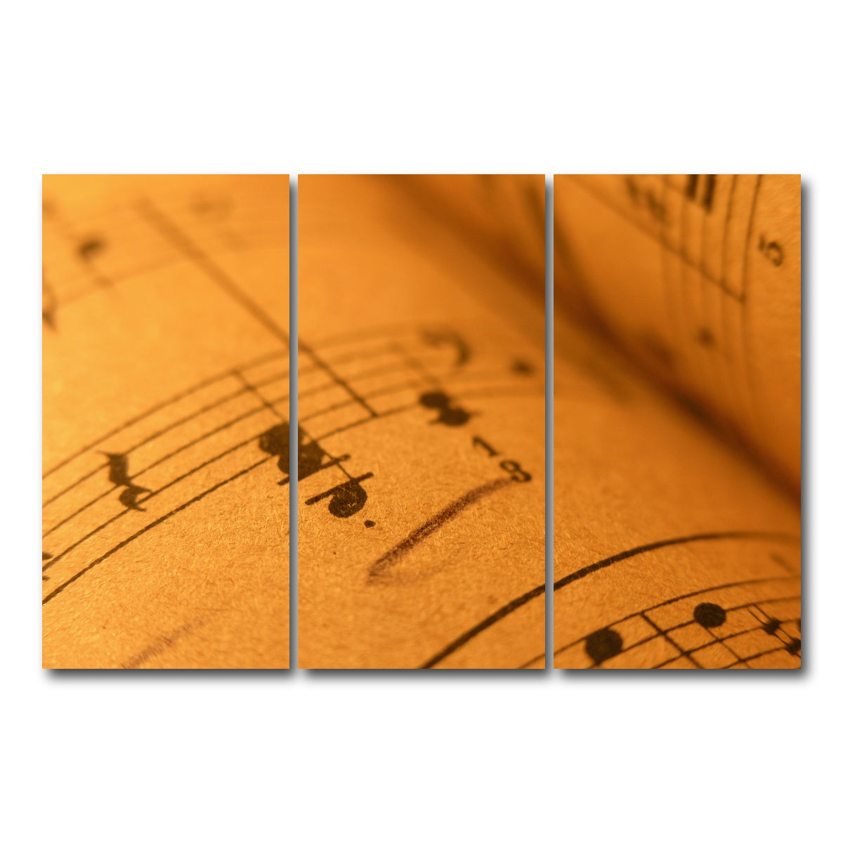 AUTO-MOCKUP WHITE | Old Sheet Music | 3 Piece | Gallery Wrap Canvas | group=12x24