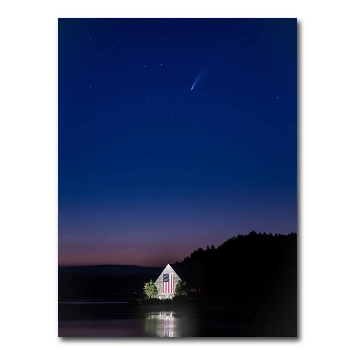 AUTO-MOCKUP WHITE | Old Stone Church and Neowise | 1 Piece | Gallery Wrap Canvas | group=3x4