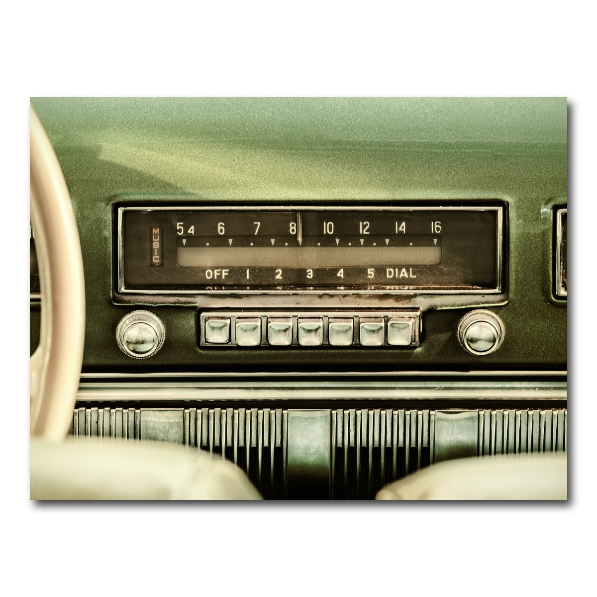 AUTO-MOCKUP WHITE | Old car radio | 1 Piece | Gallery Wrap Canvas | group=4x3
