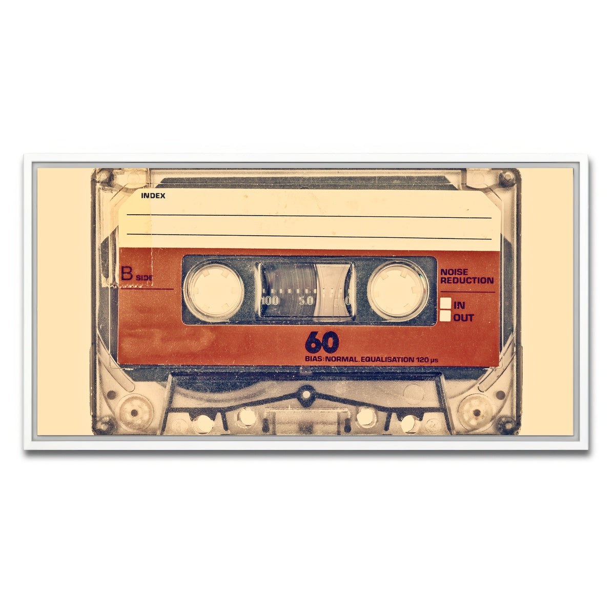 AUTO-MOCKUP WHITE | Old compact cassette | 1 Piece | White Framed Canvas | group=2x1