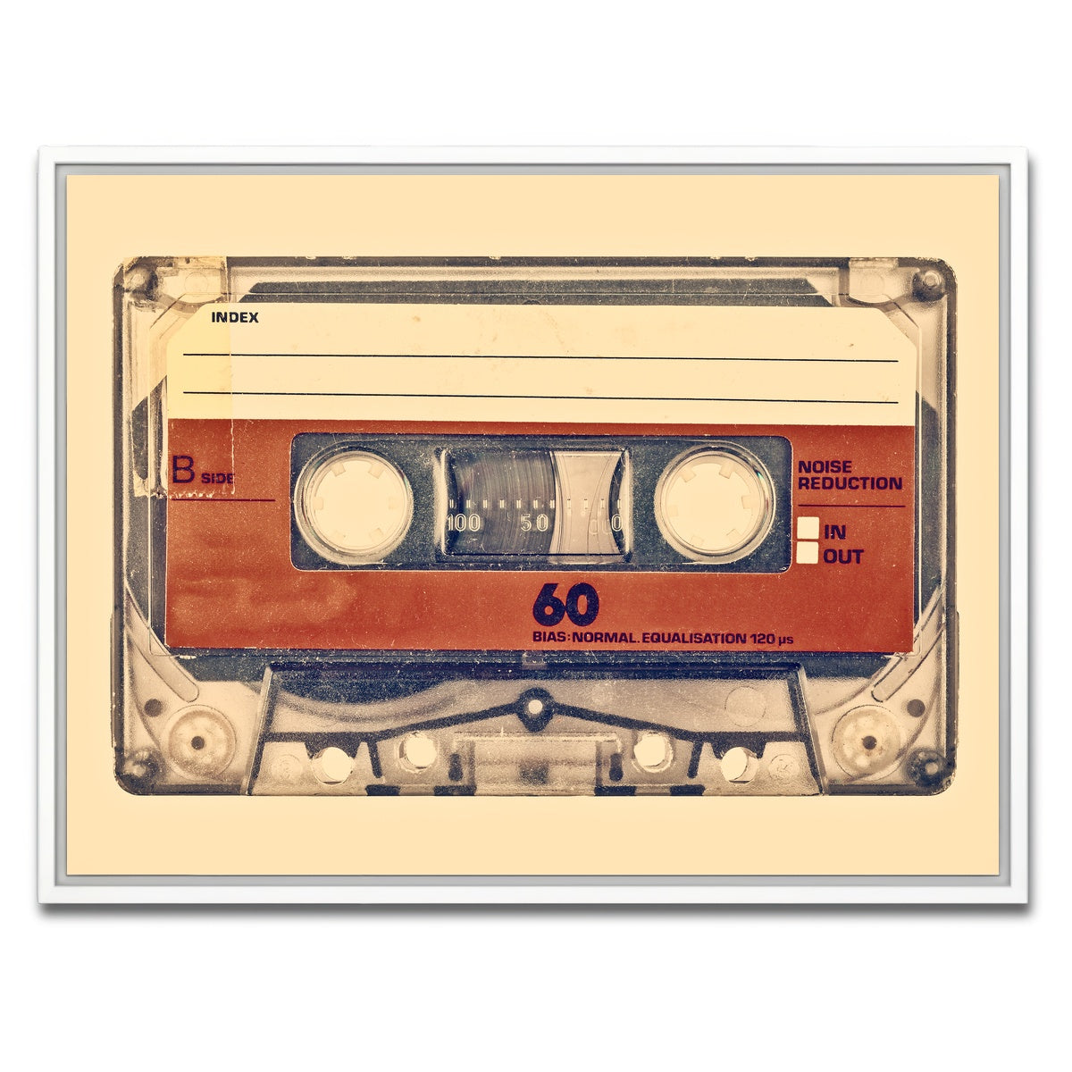 AUTO-MOCKUP WHITE | Old compact cassette | 1 Piece | White Framed Canvas | group=4x3