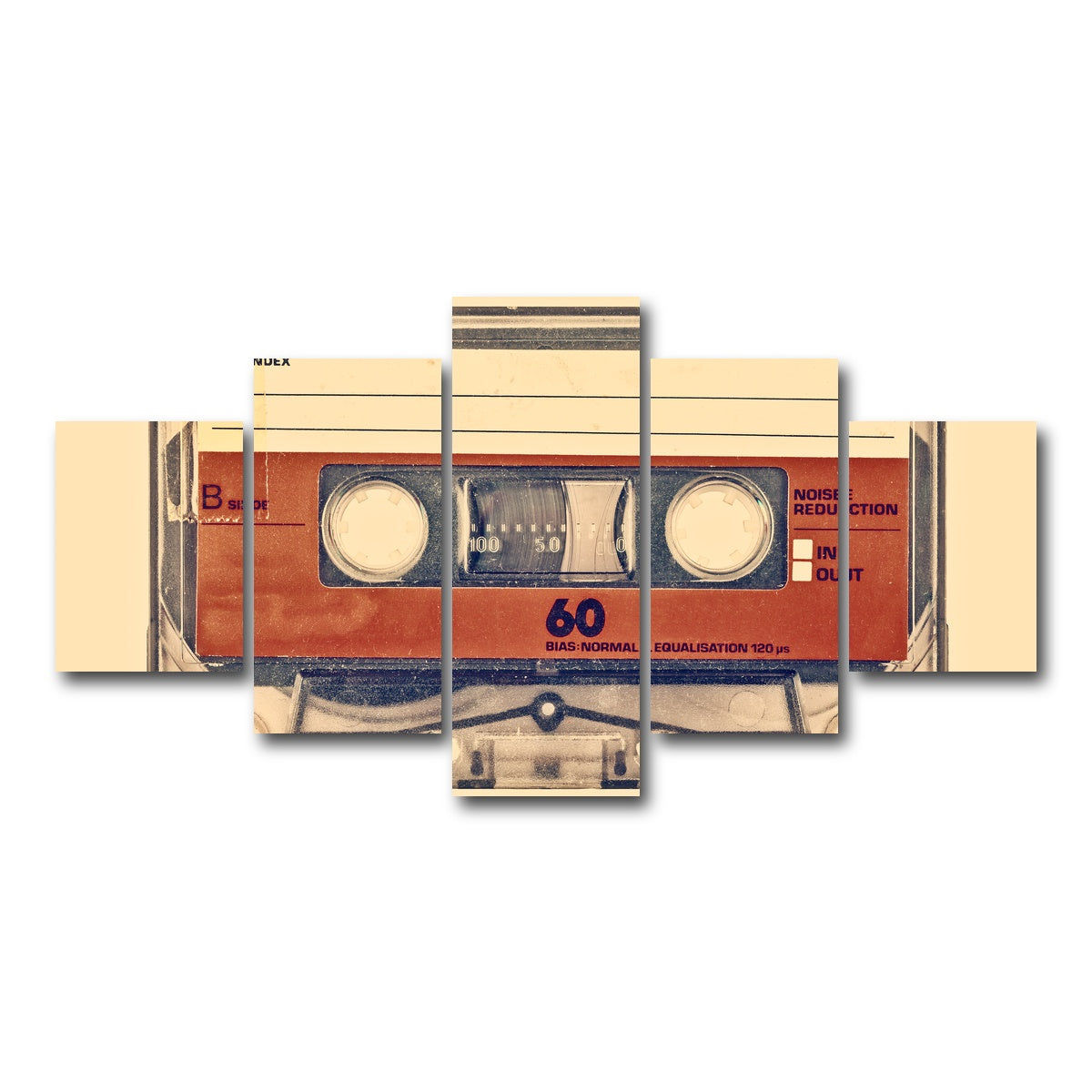 AUTO-MOCKUP WHITE | Old compact cassette | 5 Piece | Gallery Wrap Canvas | group=5_short