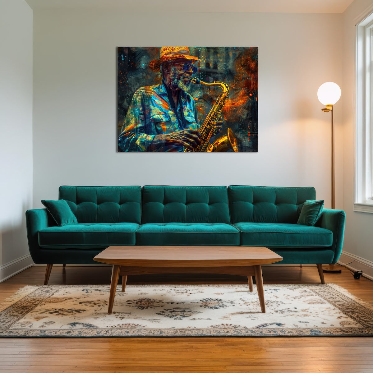 AUTO-MOCKUP ROOM | Old saxophonist plays jazz