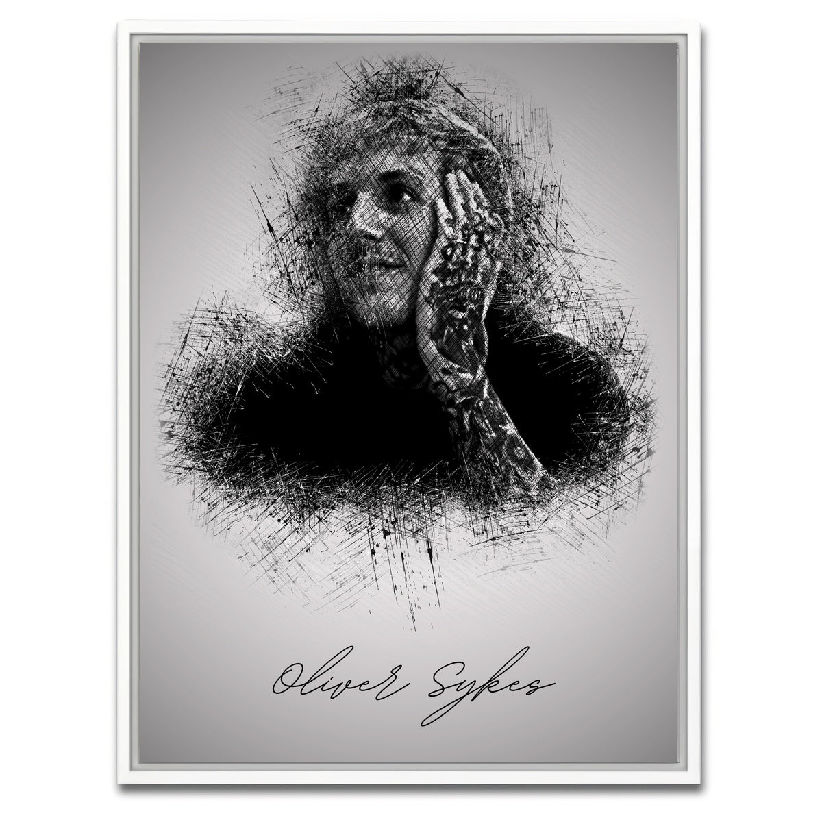 AUTO-MOCKUP WHITE | Oliver Sykes Hand | 1 Piece | White Framed Canvas | group=3x4