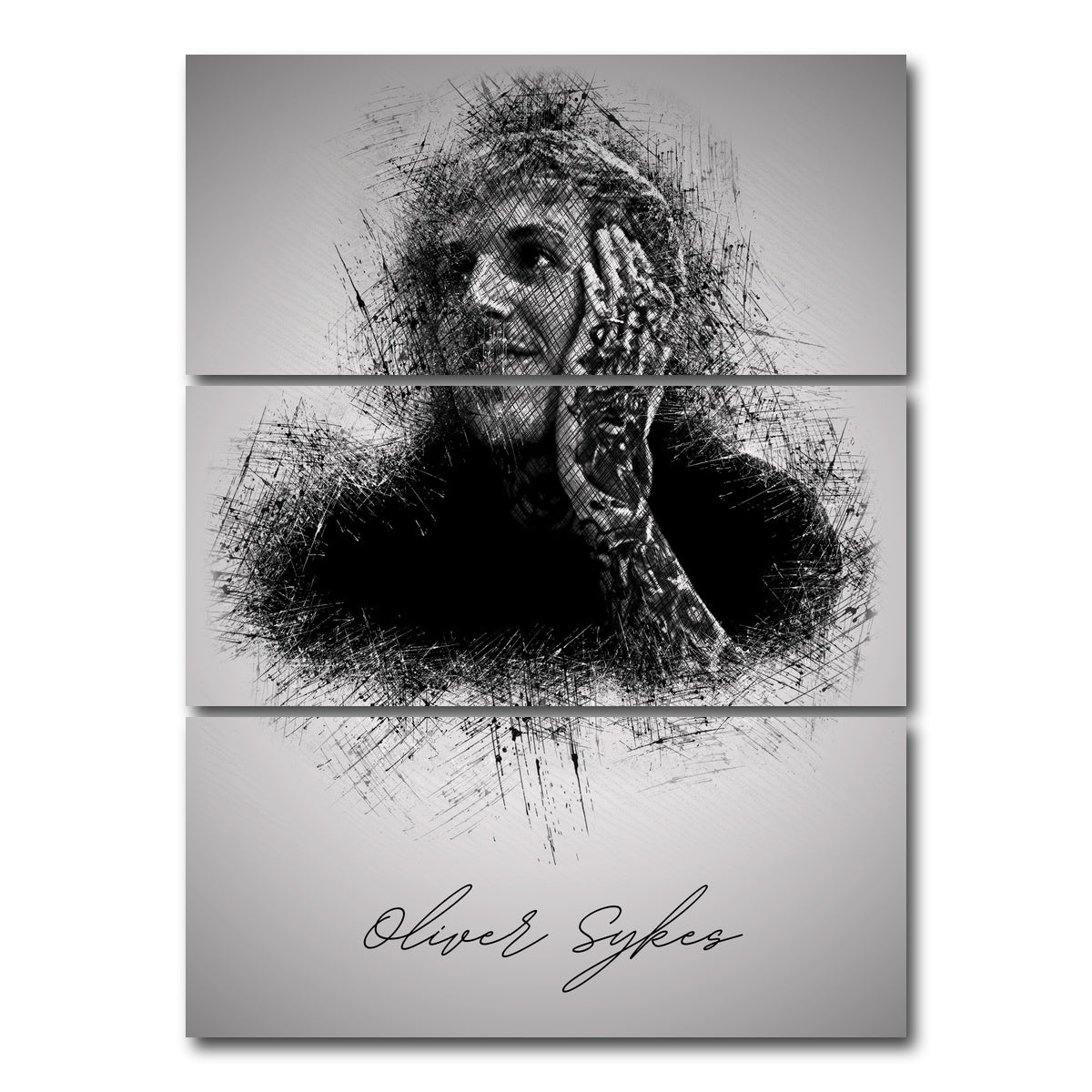 AUTO-MOCKUP WHITE | Oliver Sykes Hand | 3 Piece | Gallery Wrap Canvas | group=8x18_stacked