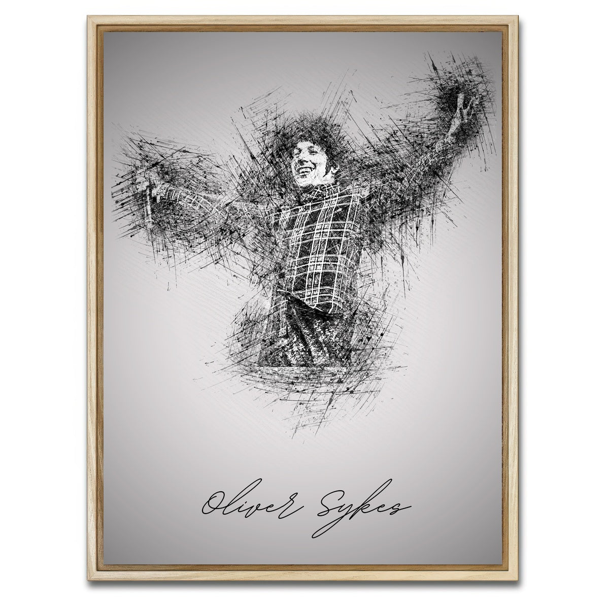 AUTO-MOCKUP WHITE | Oliver Sykes Sketch | 1 Piece | Natural Framed Canvas | group=3x4