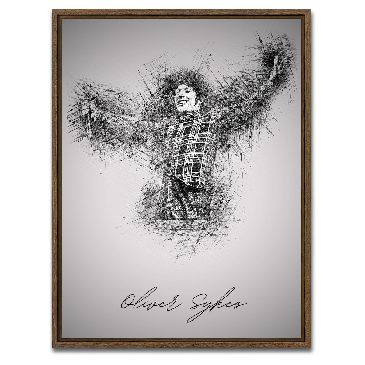 AUTO-MOCKUP WHITE | Oliver Sykes Sketch | 1 Piece | Walnut Framed Canvas | group=3x4