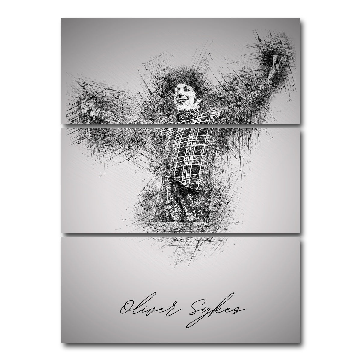 AUTO-MOCKUP WHITE | Oliver Sykes Sketch | 3 Piece | Gallery Wrap Canvas | group=8x18_stacked