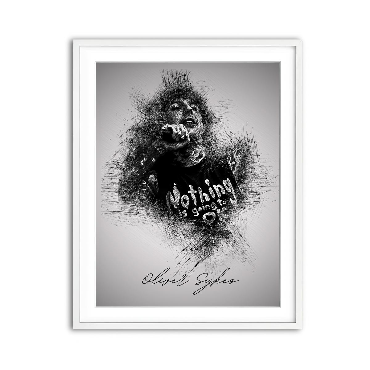 Framed Print 3x4 White