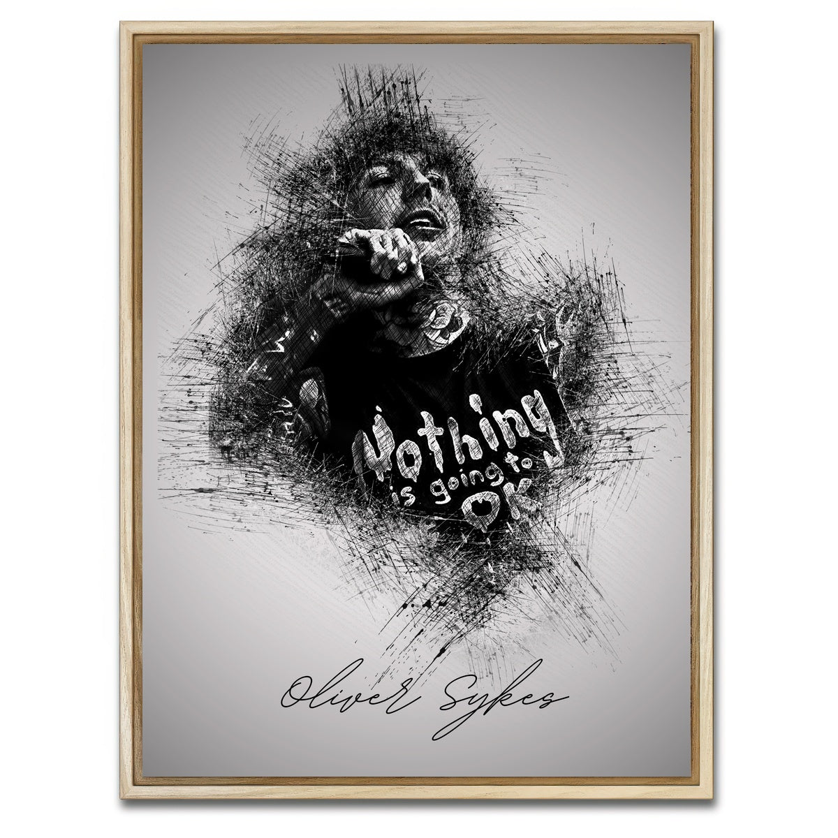 AUTO-MOCKUP WHITE | Oliver Sykes With Mic | 1 Piece | Natural Framed Canvas | group=3x4