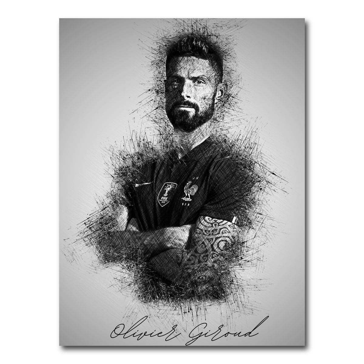 AUTO-MOCKUP WHITE | Olivier Giroud | 1 Piece | Gallery Wrap Canvas | group=3x4
