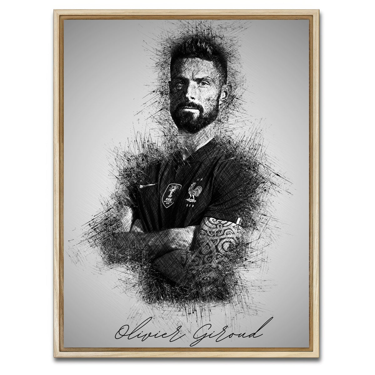 AUTO-MOCKUP WHITE | Olivier Giroud | 1 Piece | Natural Framed Canvas | group=3x4