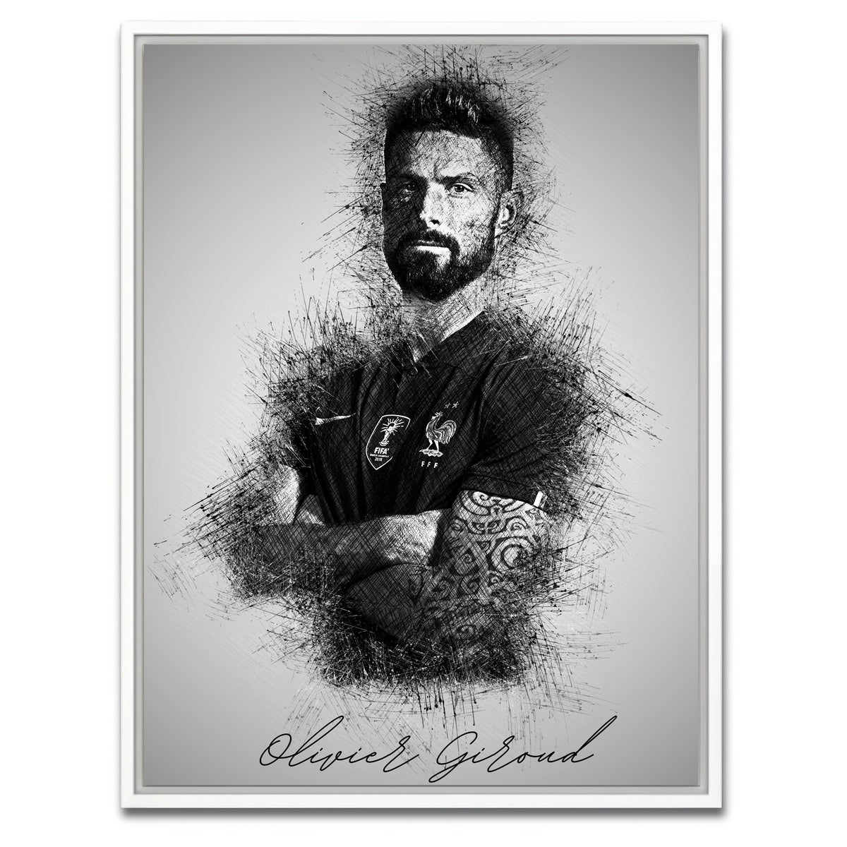 AUTO-MOCKUP WHITE | Olivier Giroud | 1 Piece | White Framed Canvas | group=3x4