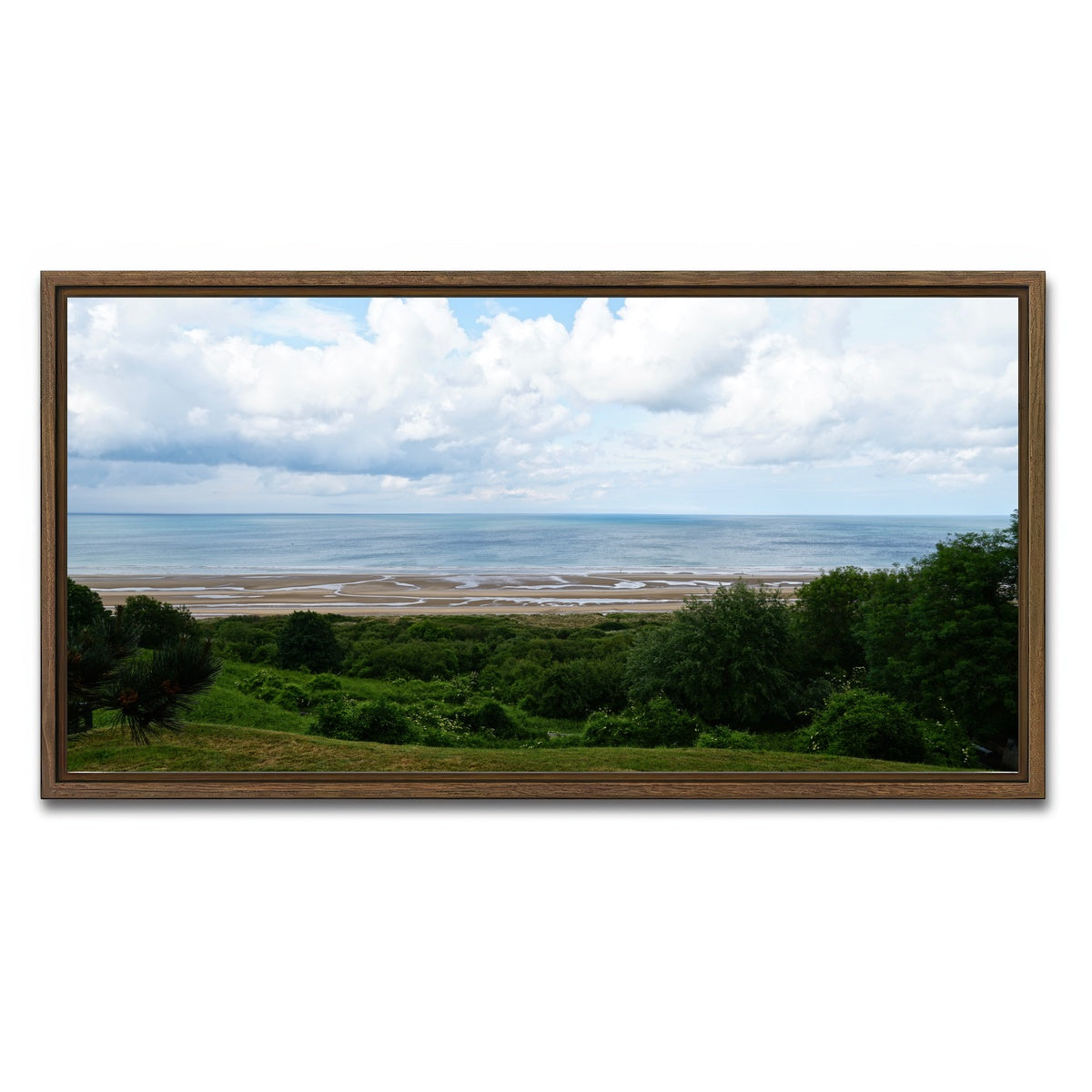 AUTO-MOCKUP WHITE | Omaha Beach | 1 Piece | Walnut Framed Canvas | group=2x1
