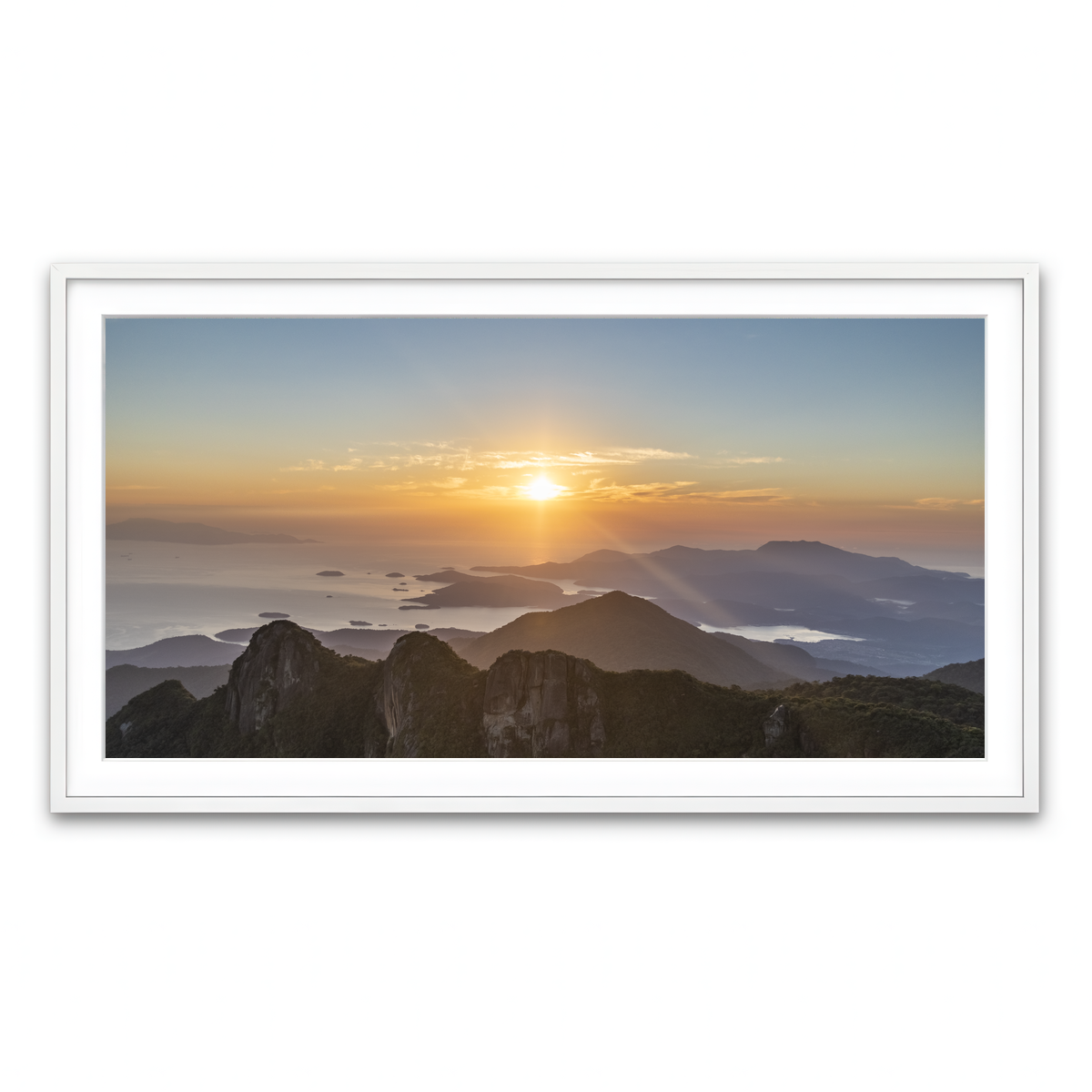 Framed Print 2x1 White