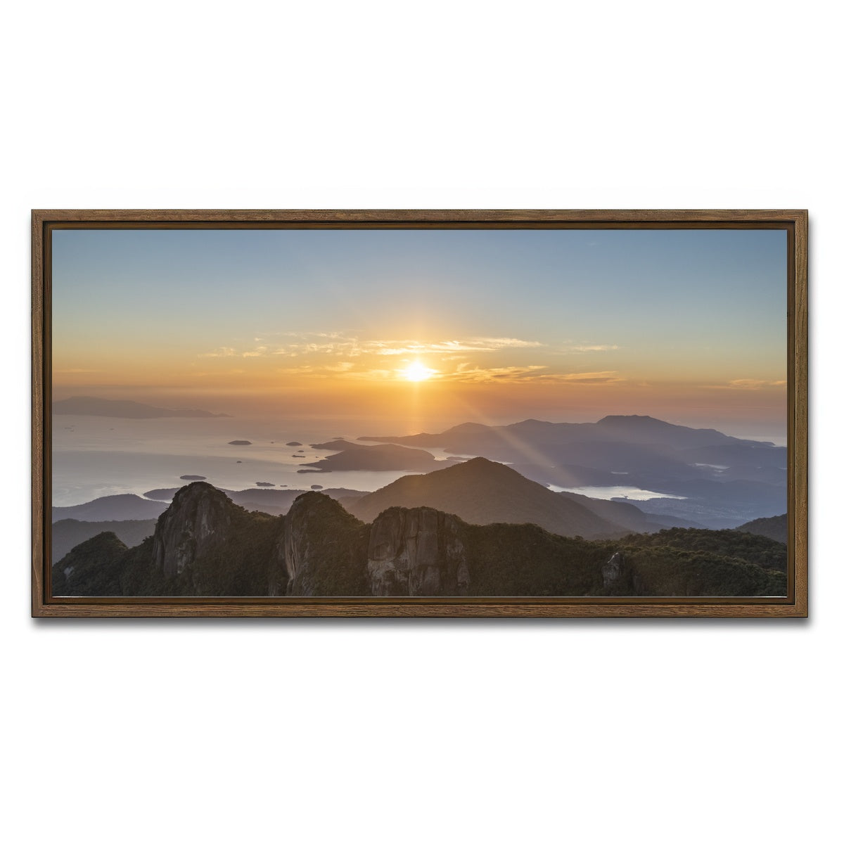 AUTO-MOCKUP WHITE | On Top of the World | 1 Piece | Walnut Framed Canvas | group=2x1
