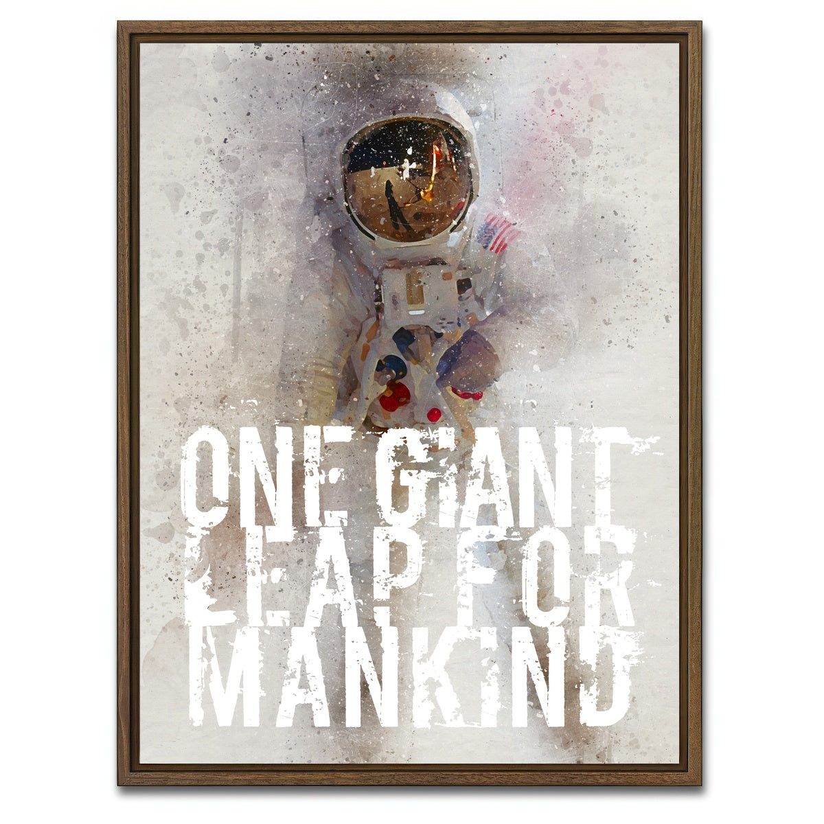AUTO-MOCKUP WHITE | One Giant Leap | 1 Piece | Walnut Framed Canvas | group=3x4