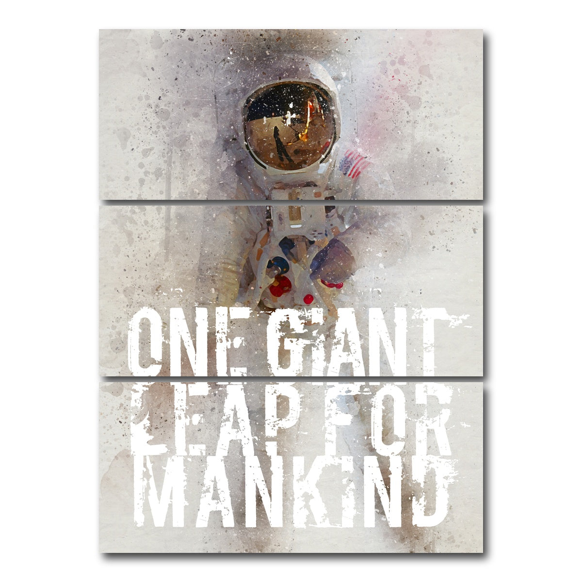 AUTO-MOCKUP WHITE | One Giant Leap | 3 Piece | Gallery Wrap Canvas | group=8x18_stacked