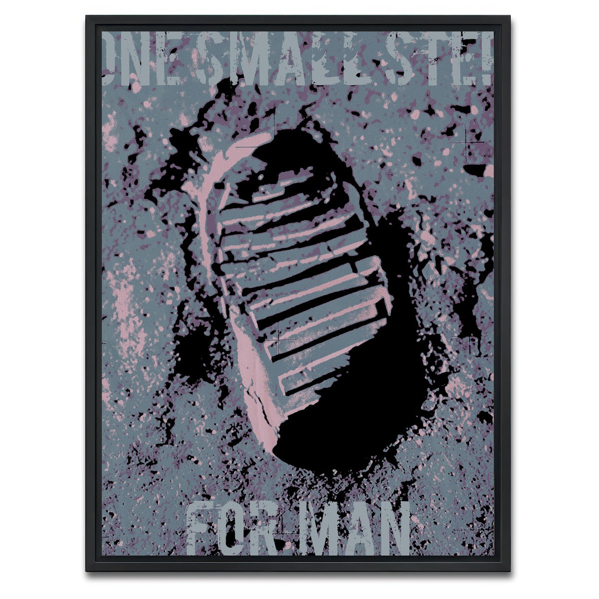 AUTO-MOCKUP WHITE | One small step | 1 Piece | Black Framed Canvas | group=3x4