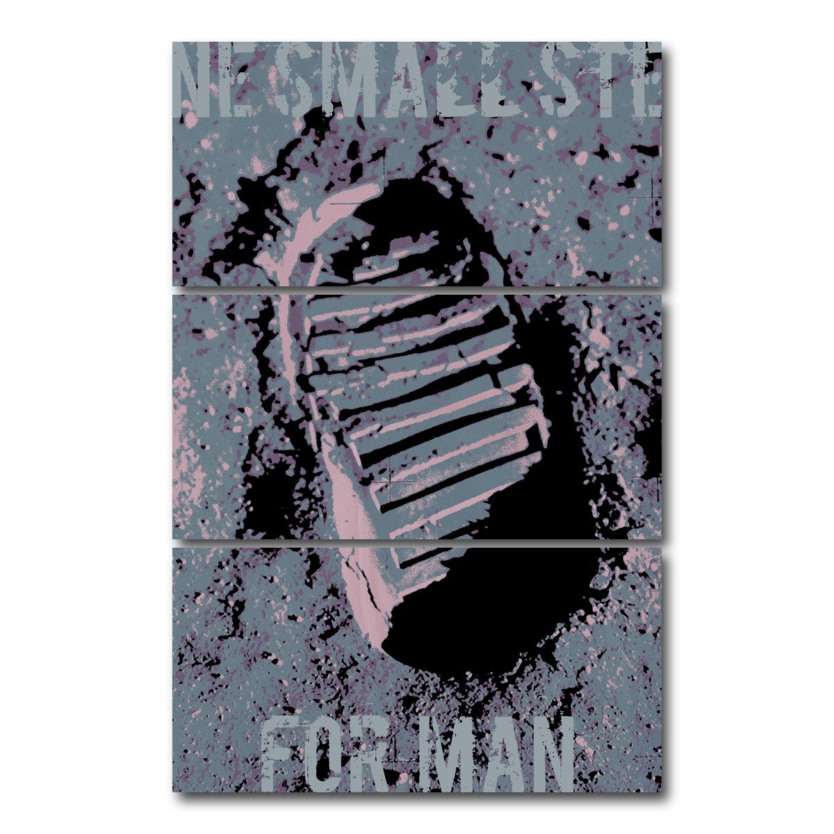 AUTO-MOCKUP WHITE | One small step | 3 Piece | Gallery Wrap Canvas | group=12x24_stacked