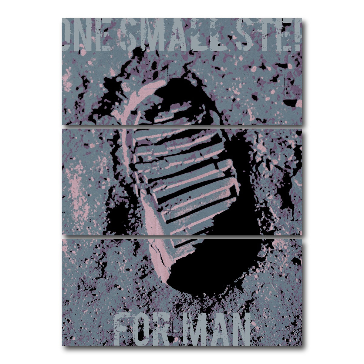 AUTO-MOCKUP WHITE | One small step | 3 Piece | Gallery Wrap Canvas | group=8x18_stacked