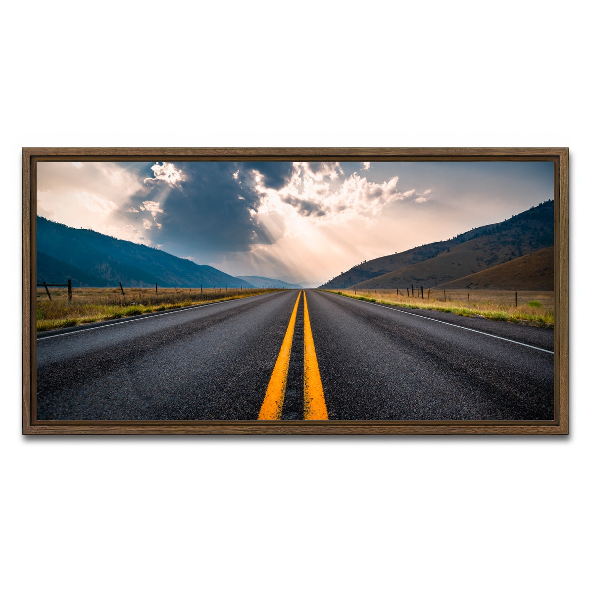 AUTO-MOCKUP WHITE | Open Road | 1 Piece | Walnut Framed Canvas | group=2x1