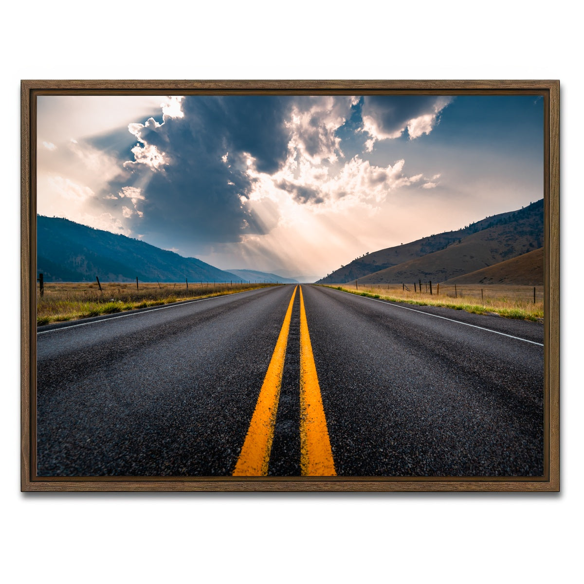 AUTO-MOCKUP WHITE | Open Road | 1 Piece | Walnut Framed Canvas | group=4x3