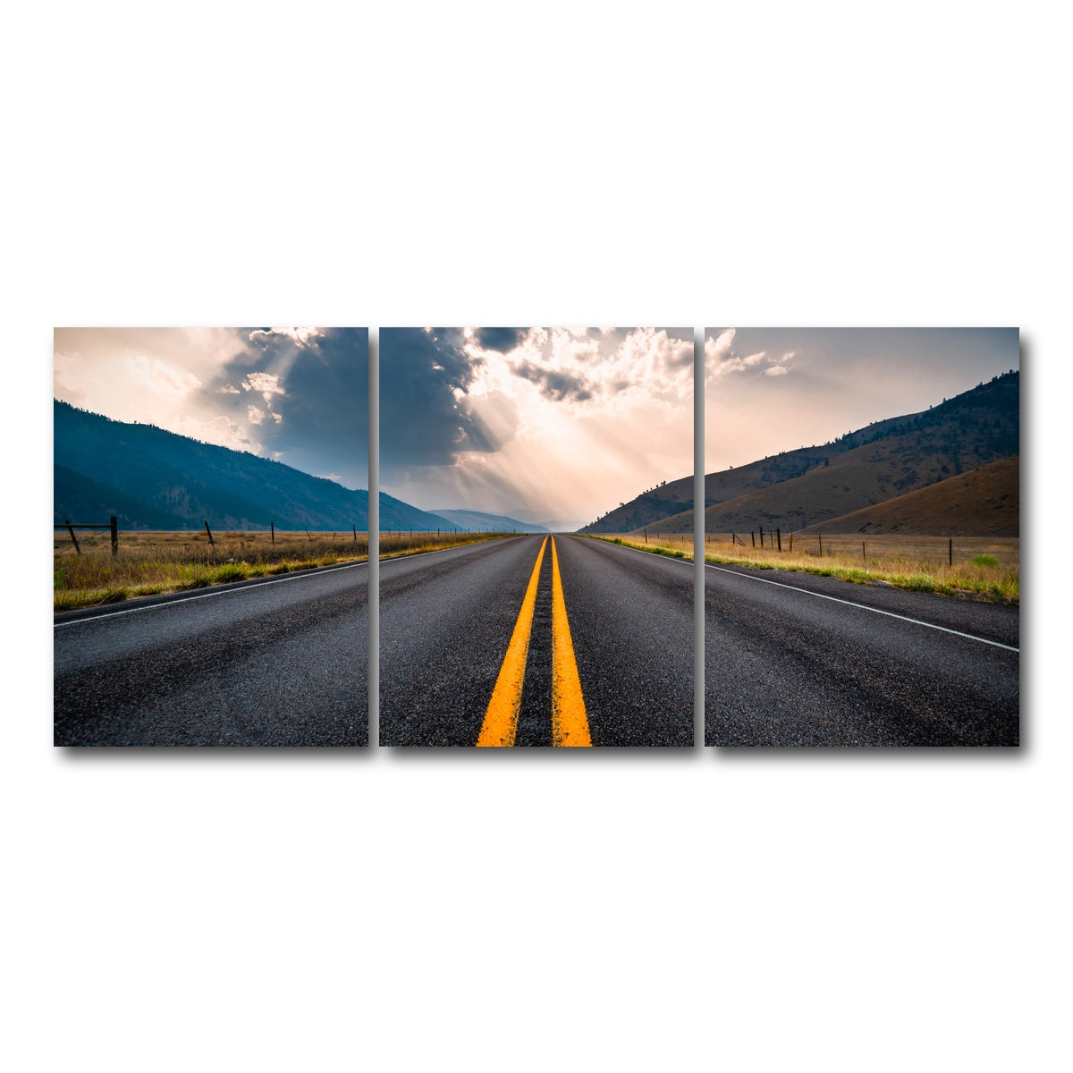 AUTO-MOCKUP WHITE | Open Road | 3 Piece | Gallery Wrap Canvas | group=18x24