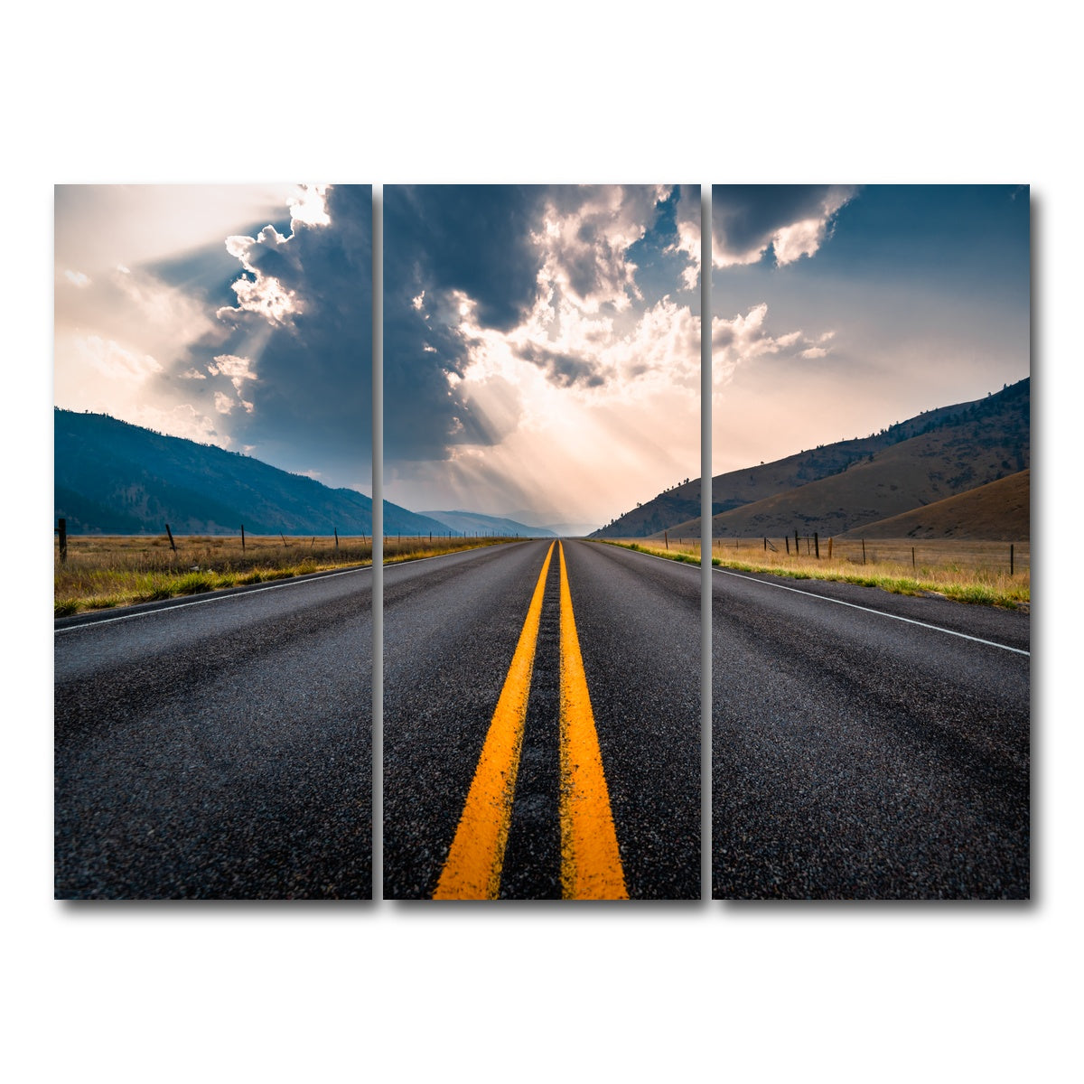 AUTO-MOCKUP WHITE | Open Road | 3 Piece | Gallery Wrap Canvas | group=8x18