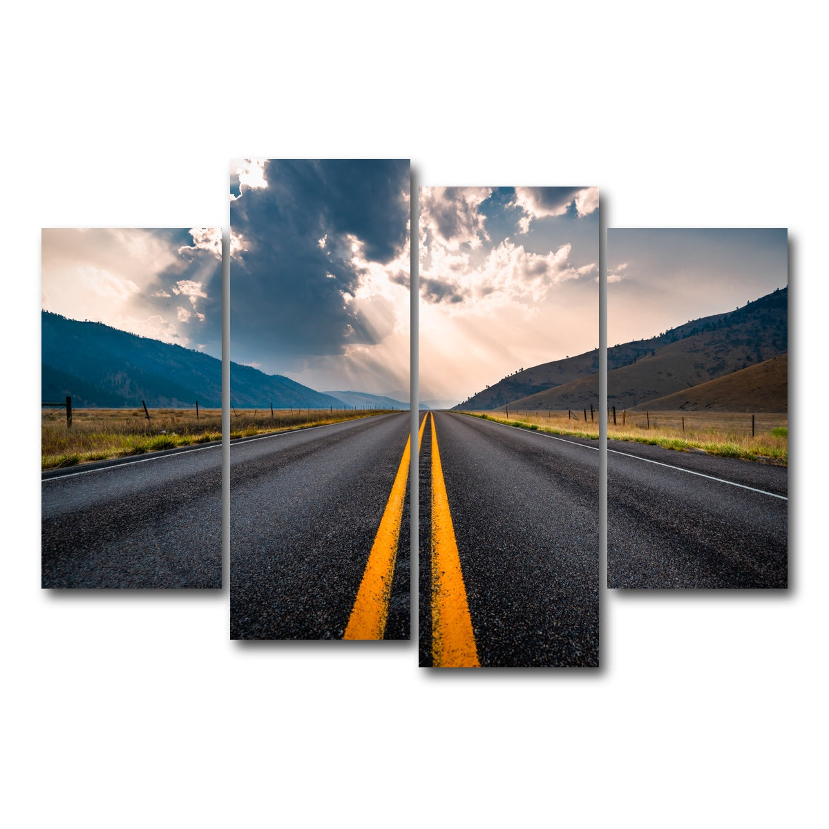 AUTO-MOCKUP WHITE | Open Road | 4 Piece | Gallery Wrap Canvas | group=4_short
