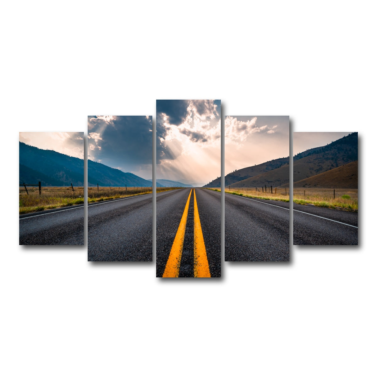 AUTO-MOCKUP WHITE | Open Road | 5 Piece | Gallery Wrap Canvas | group=5_normal